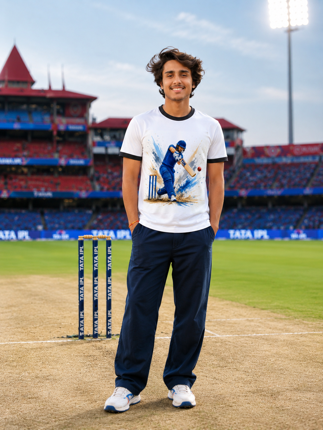 पादकन्दुक (Cricket) - Unisex Ringer Sports T-Shirt