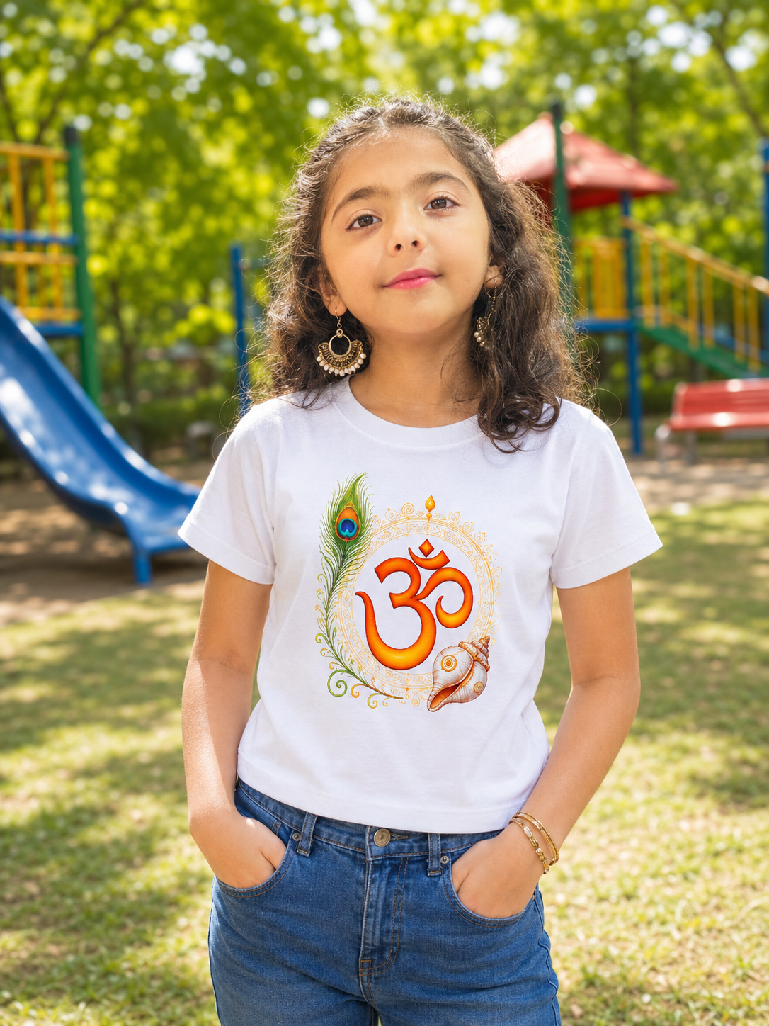 ॐ (AUM) - Girl's Crew Neck T-Shirt